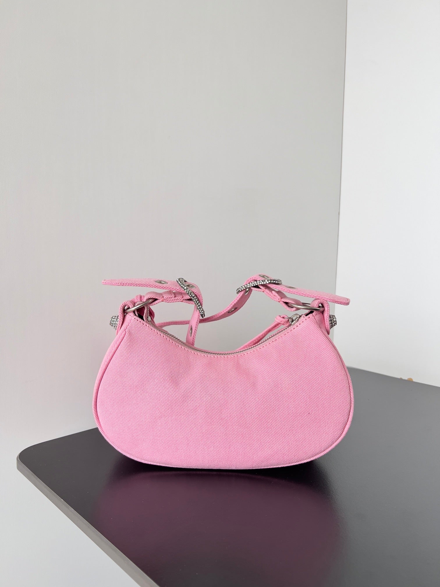 Small Pink Balenciaga Denim Le Cagole Bag