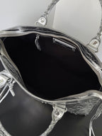 Metallic Silver Medium Balenciaga Le City Bag