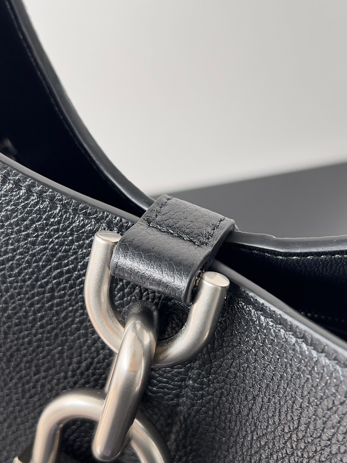 Balenciaga Locker Medium Hobo Shoulder Bag – Black Grained Leather