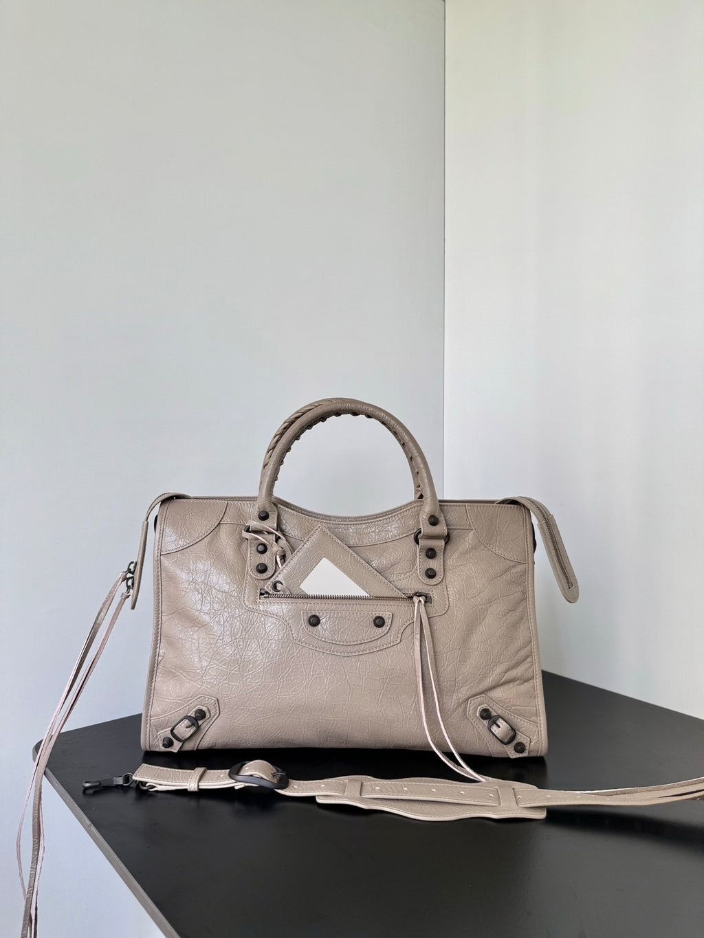 Beige Medium Balenciaga Le City Bag