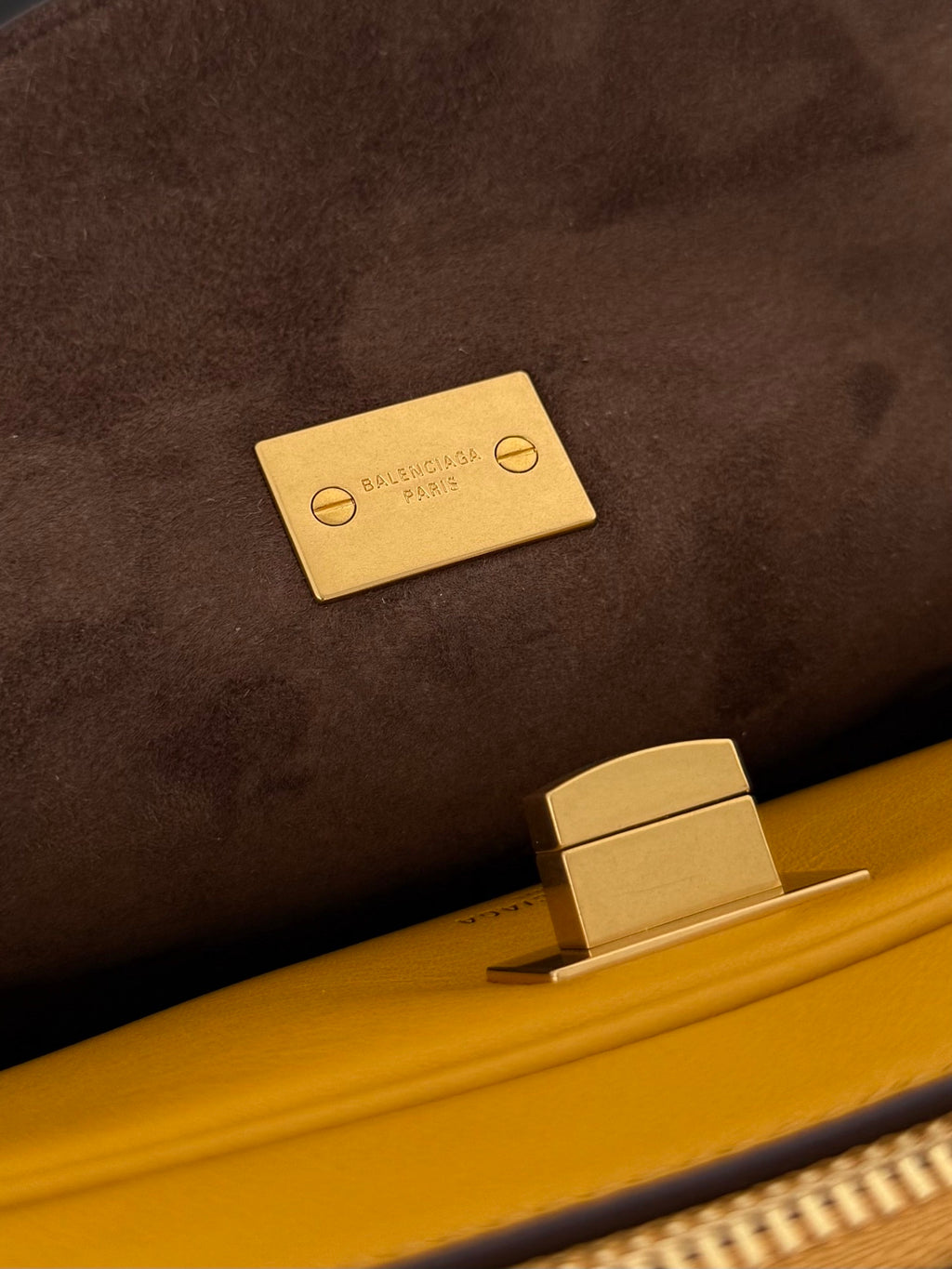 Balenciaga Le 7 Shoulder Bag in “Curry”