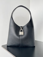 Balenciaga Locker Medium Hobo Shoulder Bag – Black Grained Leather