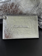 Metallic Silver Medium Balenciaga Le City Bag