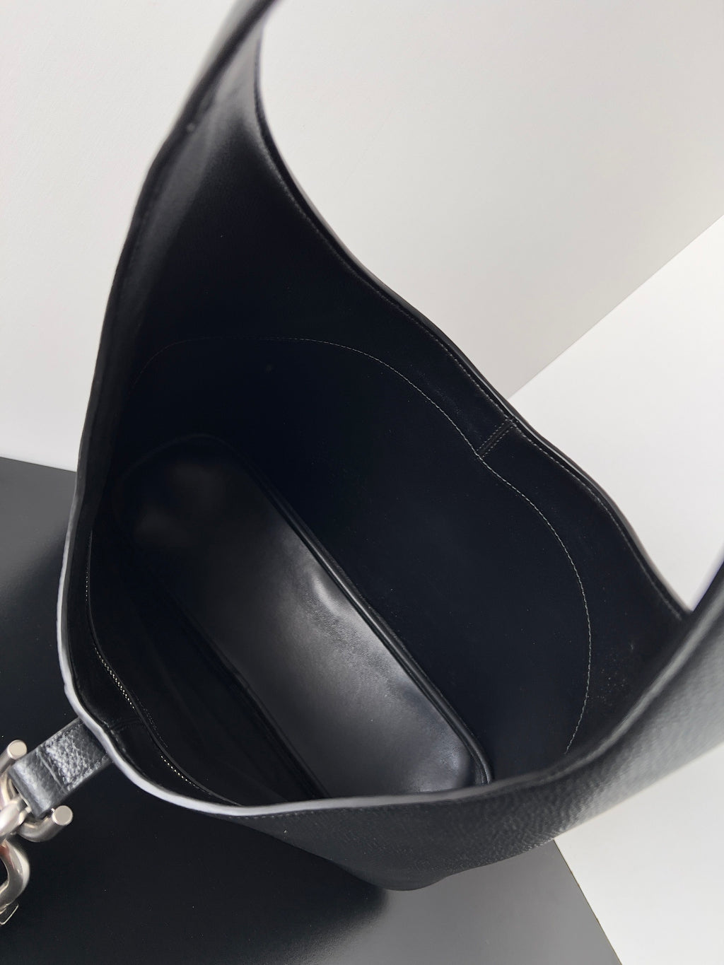 Balenciaga Locker Medium Hobo Shoulder Bag – Black Grained Leather