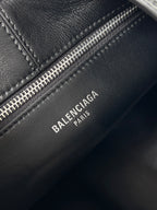Balenciaga Locker Medium Hobo Shoulder Bag – Black Grained Leather