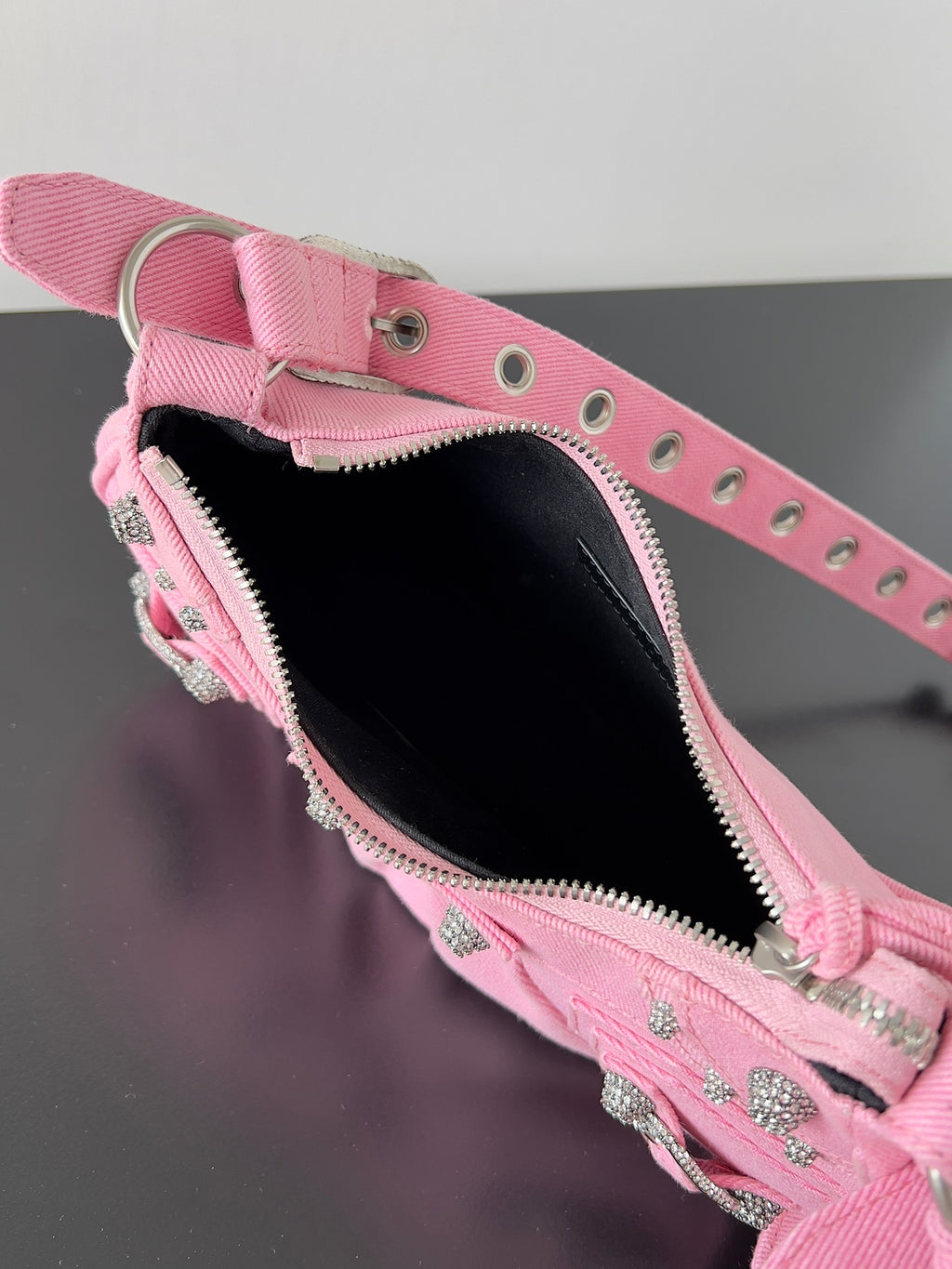Small Pink Balenciaga Denim Le Cagole Bag