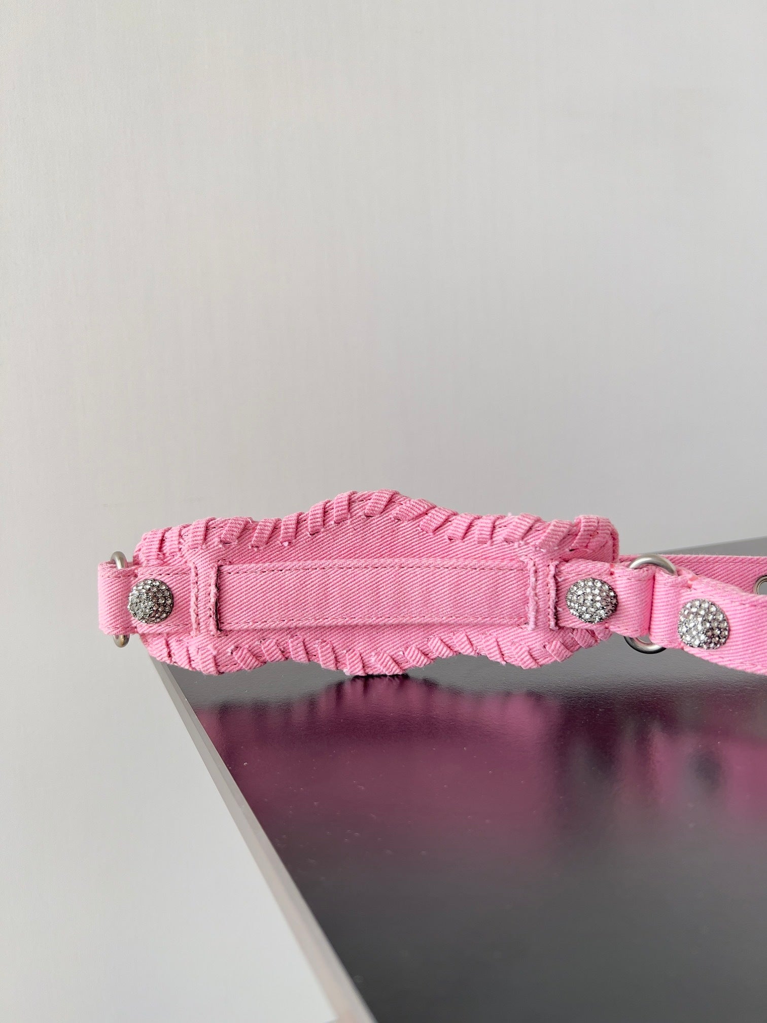 Small Pink Balenciaga Denim Le Cagole Bag