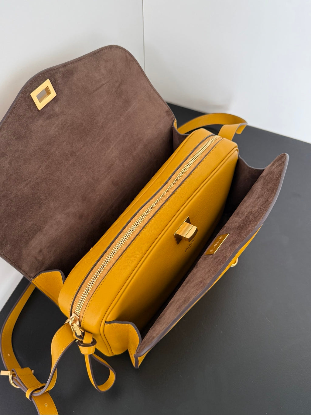 Balenciaga Le 7 Shoulder Bag in “Curry”