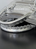 Metallic Silver Medium Balenciaga Le City Bag