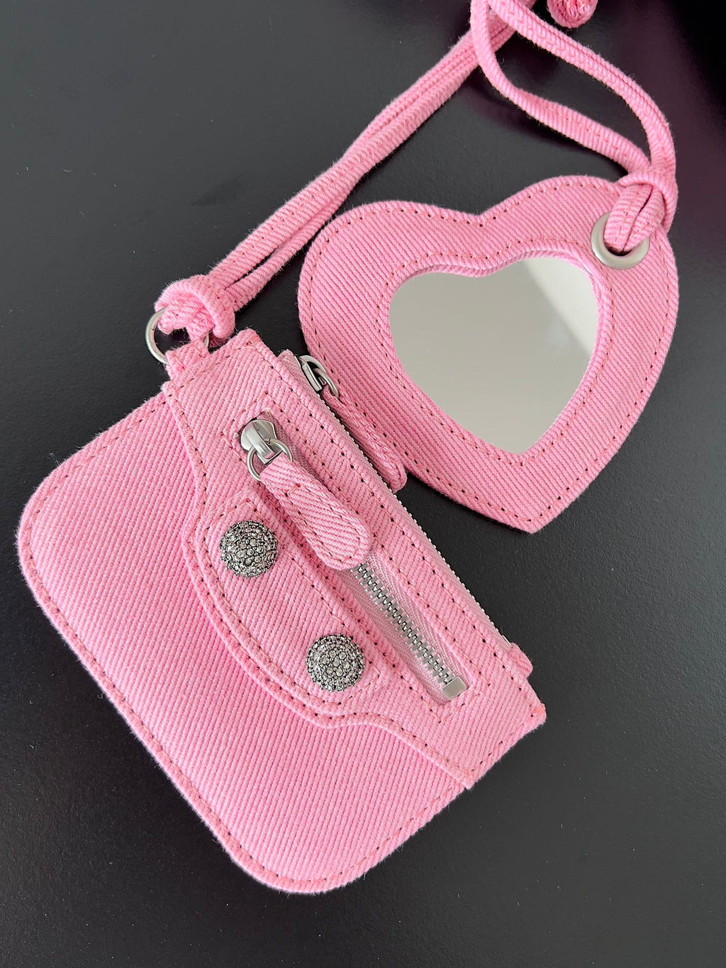 Small Pink Balenciaga Denim Le Cagole Bag