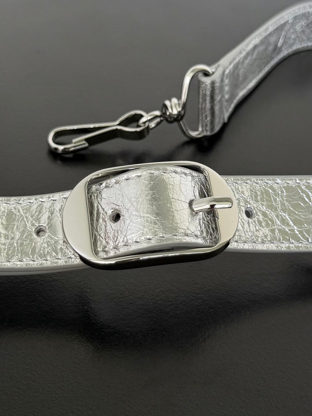 Metallic Silver Medium Balenciaga Le City Bag