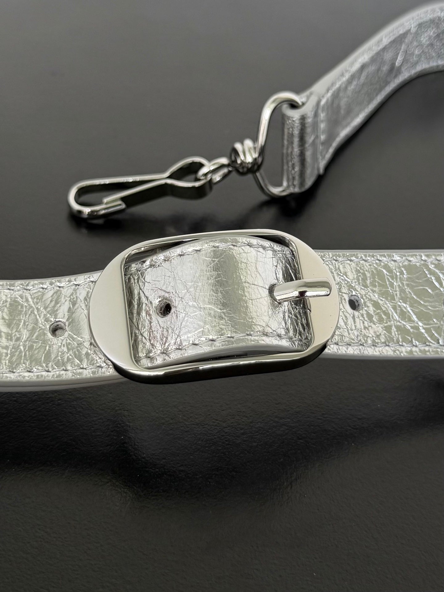 Metallic Silver Medium Balenciaga Le City Bag