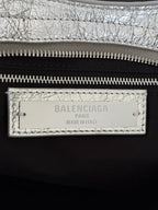 Metallic Silver Medium Balenciaga Le City Bag