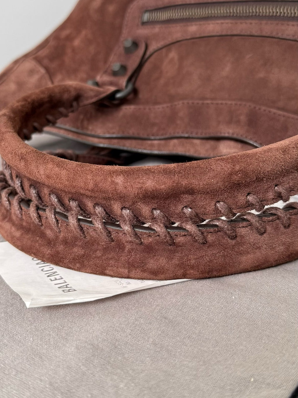 Medium Brown Suede Le City Balenciaga Bag