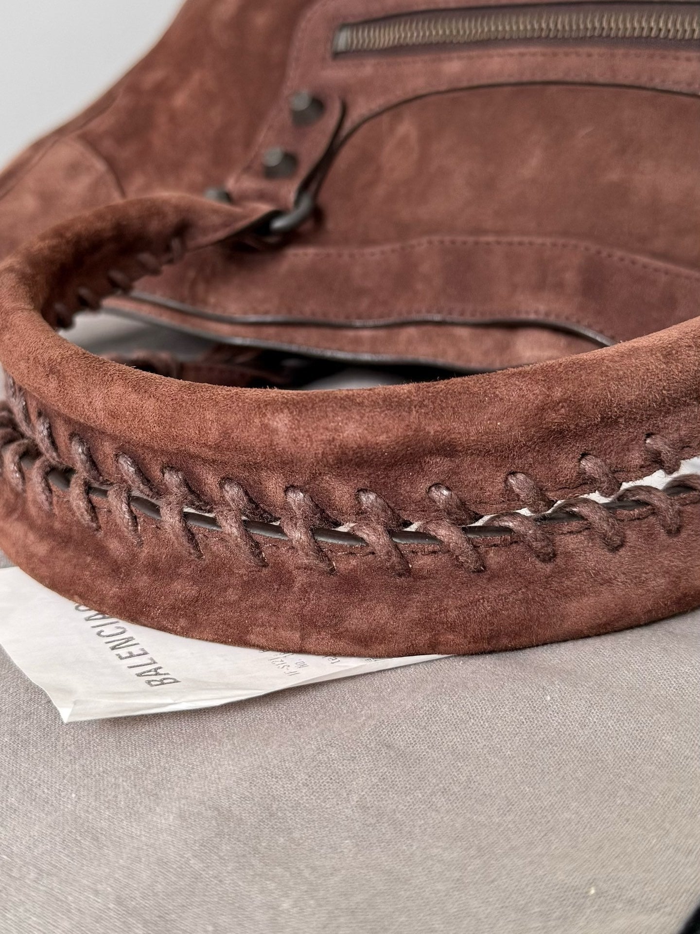Medium Brown Suede Le City Balenciaga Bag