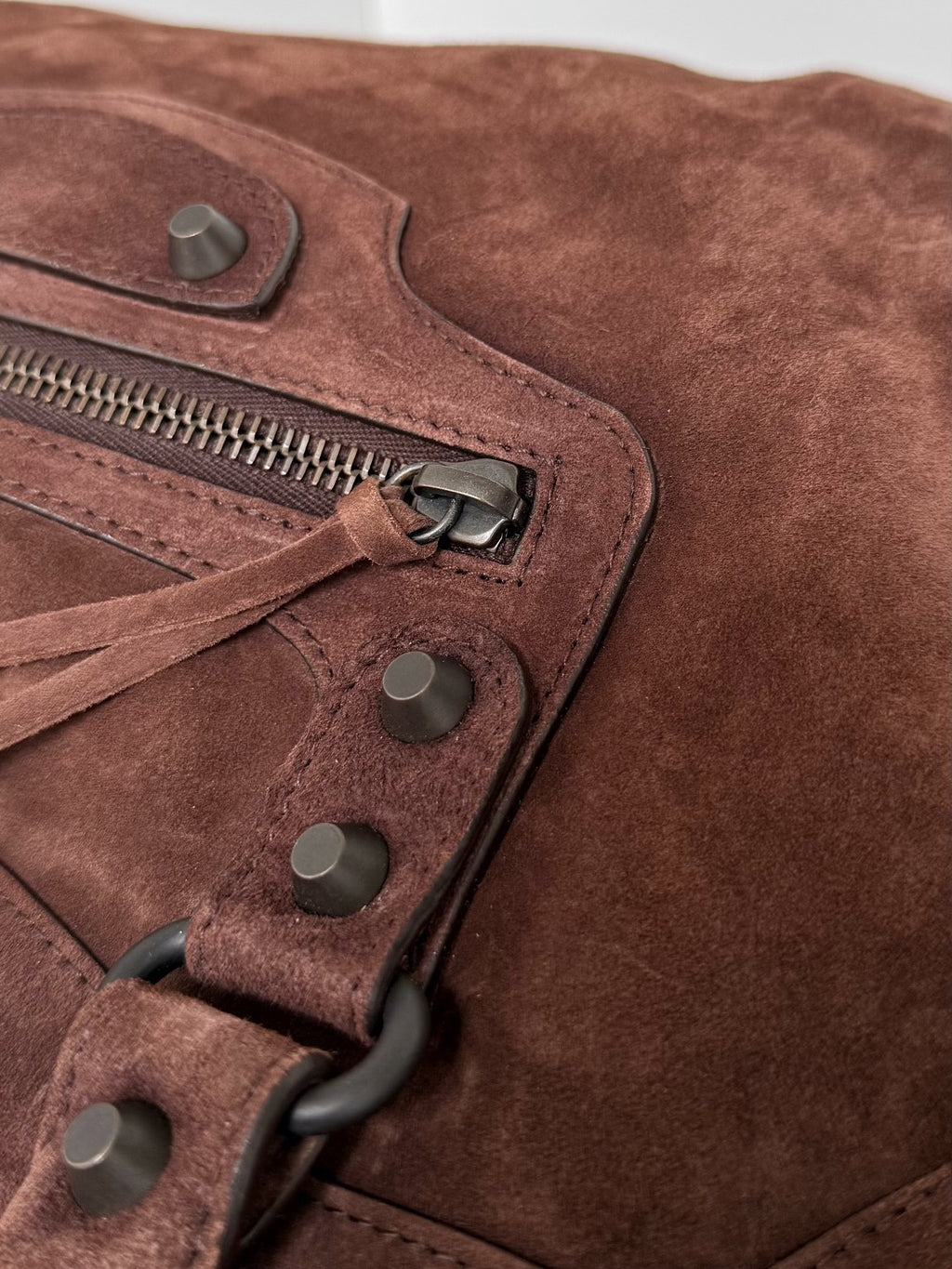 Medium Brown Suede Le City Balenciaga Bag