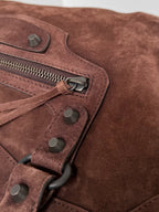 Medium Brown Suede Le City Balenciaga Bag