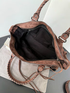 Medium Brown Suede Le City Balenciaga Bag