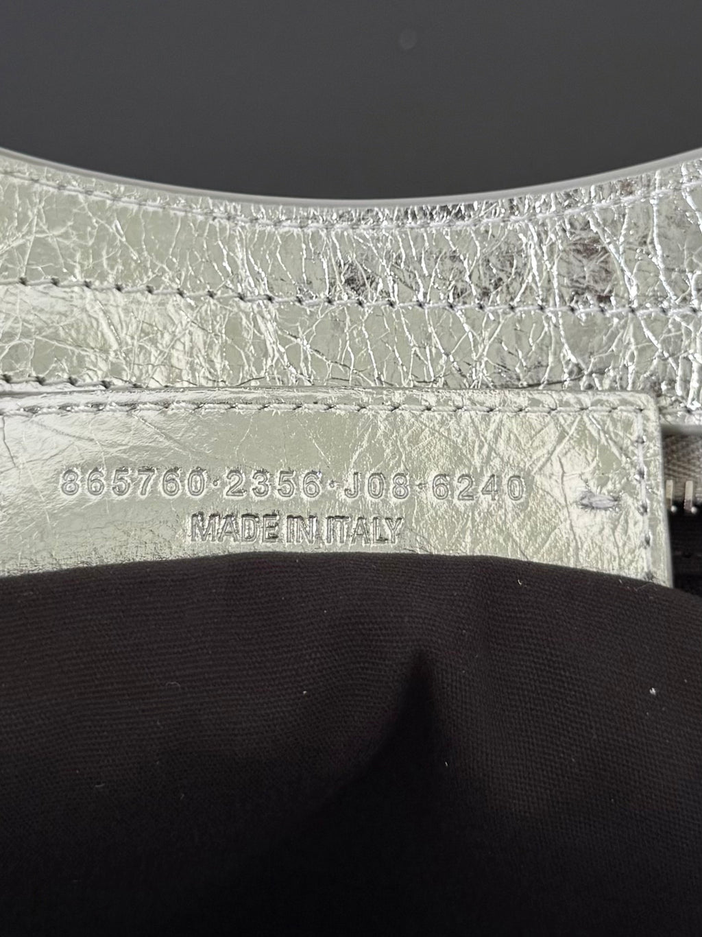 Metallic Silver Medium Balenciaga Le City Bag