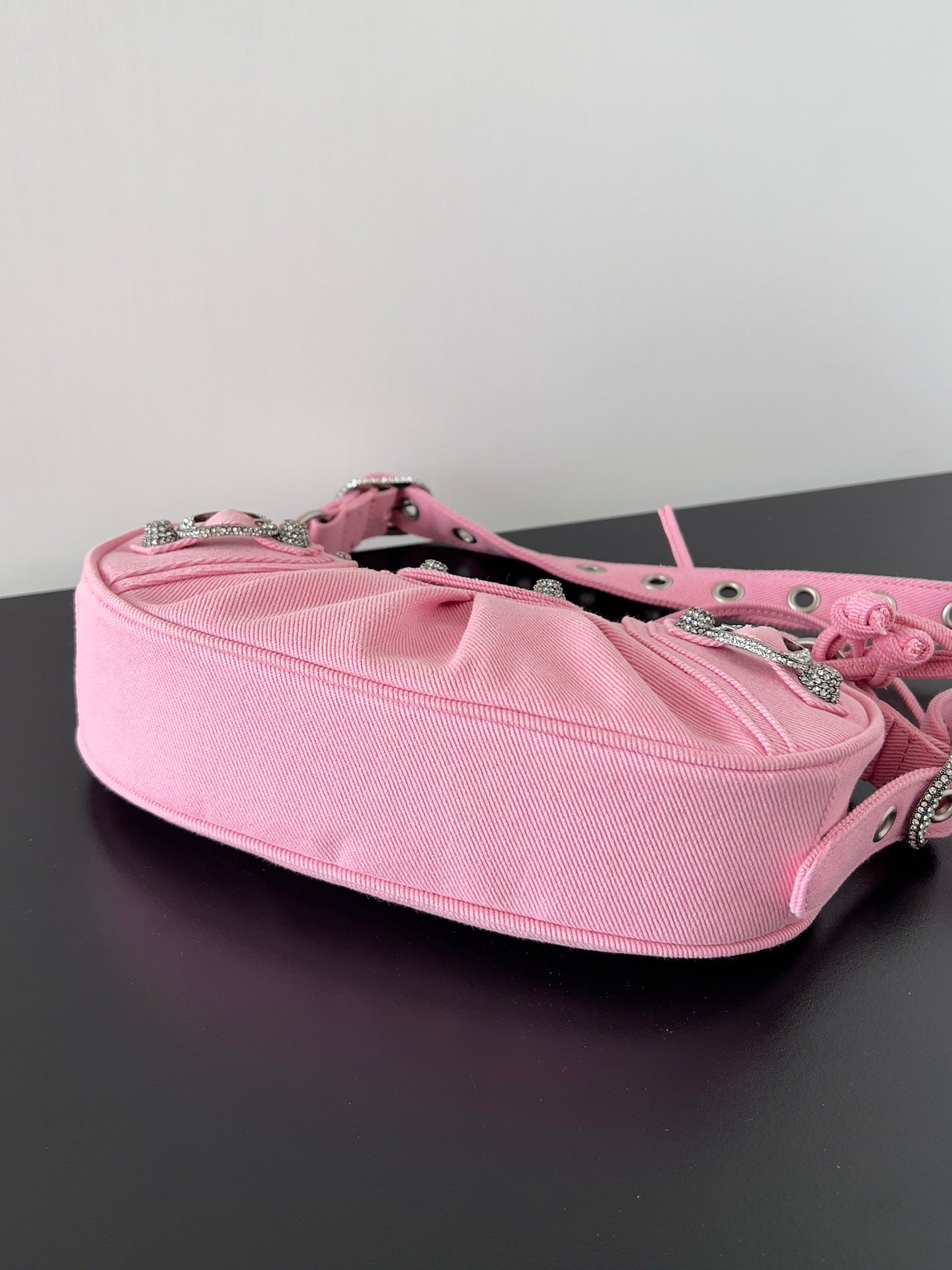 Small Pink Balenciaga Denim Le Cagole Bag