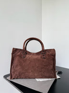 Medium Brown Suede Le City Balenciaga Bag